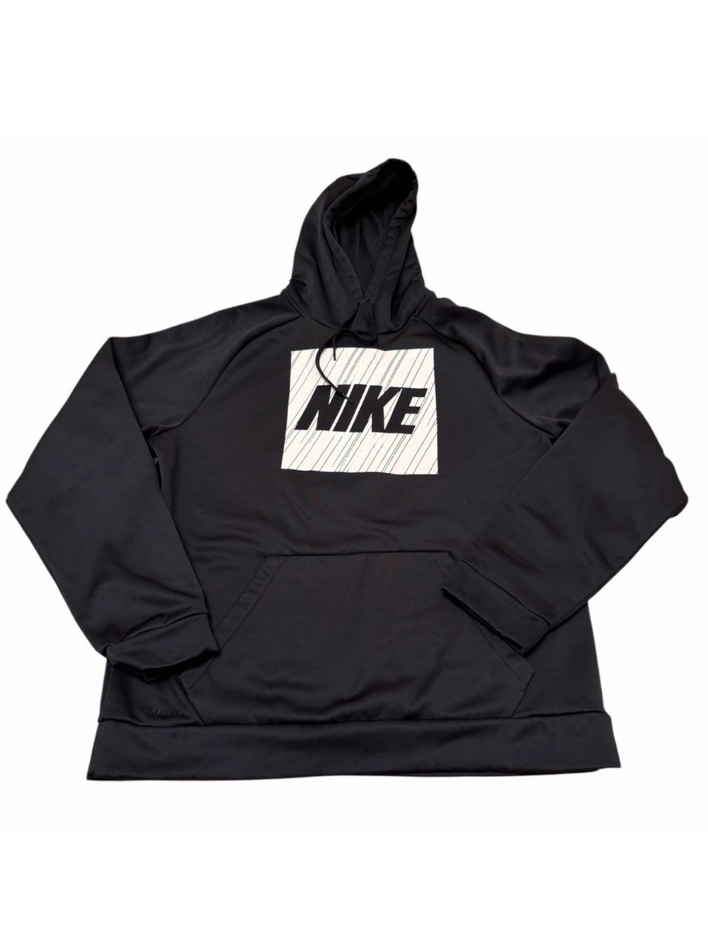 Nike Dri-Fit Black Graphic Hoodie Sweatshirt Men’s Large Athletic Sporty Gym